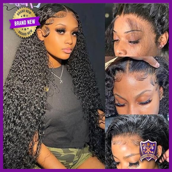 Deep Wave Lace Front Wig 180 Density 13x4 HD Transparent Glueless Human Hair main image 6